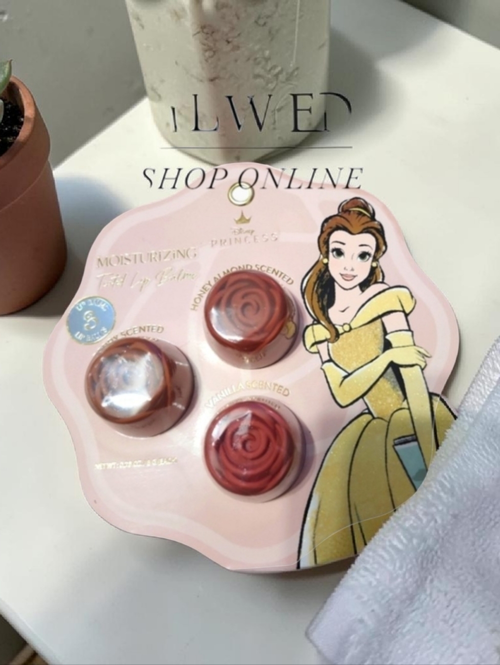 NWT NIB Disney Princess Tinted Lip Balm 3 Pack: Honey Almond, Berry, Vanilla